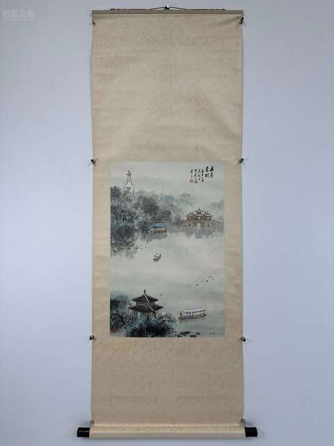 古玩字畫五亭春曉真品鑒賞圖