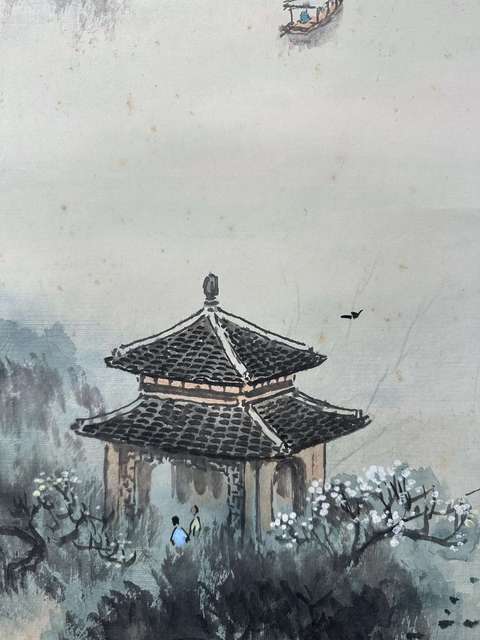 古玩字畫五亭春曉真品鑒賞圖
