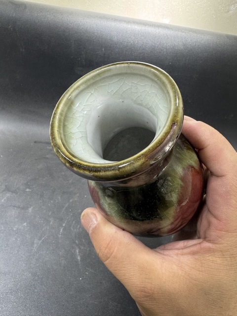 古玩陶瓷晚清民國三陽開泰品種盤口瓶拍賣，當前價格3800元