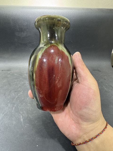 古玩陶瓷晚清民國三陽開泰品種盤口瓶拍賣，當前價格3800元