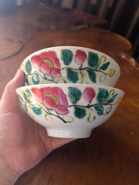 古玩陶瓷花卉紋粉彩碗拍賣,當前價格350元