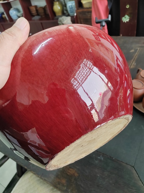 古玩陶瓷紅釉香爐真品鑒賞圖