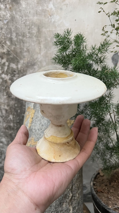 古玩陶瓷磁州窯白釉行爐真品鑒賞圖