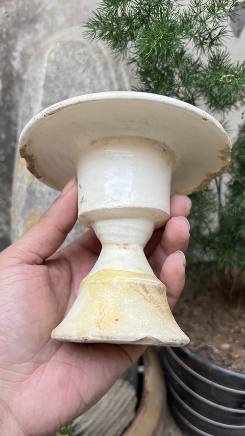 古玩陶瓷磁州窯白釉行爐真品鑒賞圖