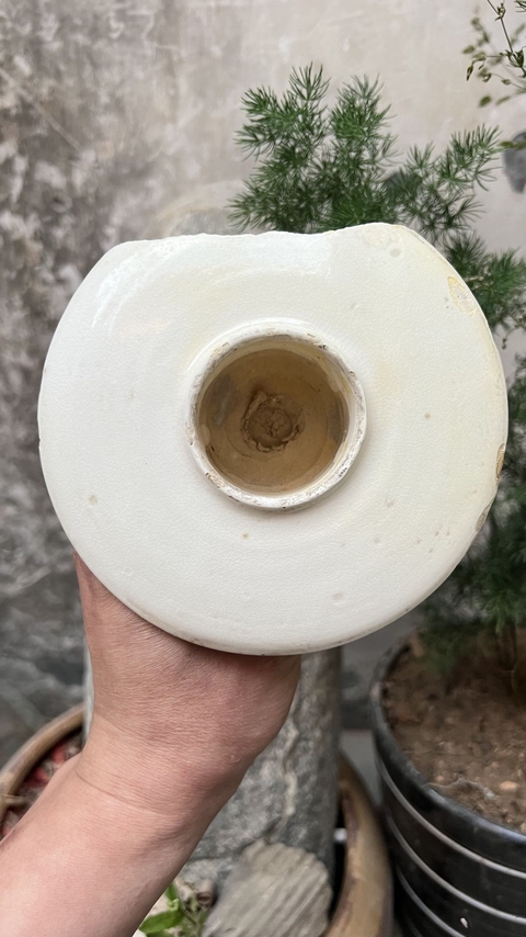古玩陶瓷磁州窯白釉行爐真品鑒賞圖
