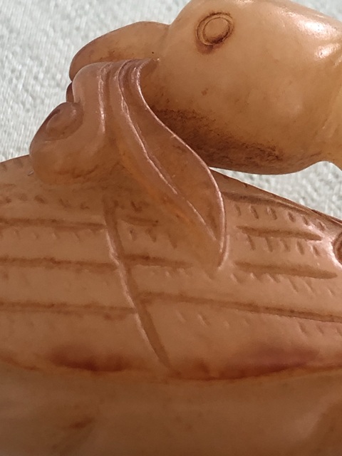 古玩玉器提油仿古“鵝如意”把件真品鑒賞圖