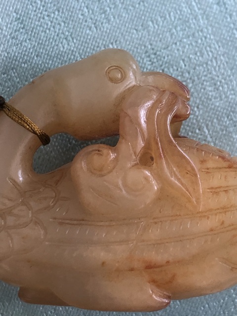 古玩玉器提油仿古“鵝如意”把件真品鑒賞圖
