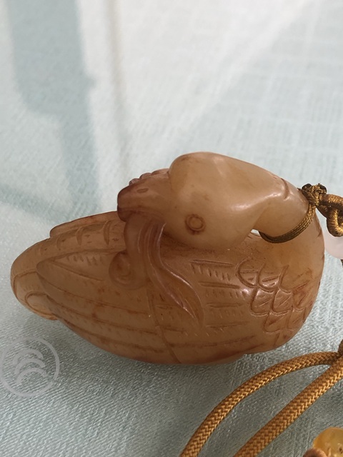古玩玉器提油仿古“鵝如意”把件真品鑒賞圖