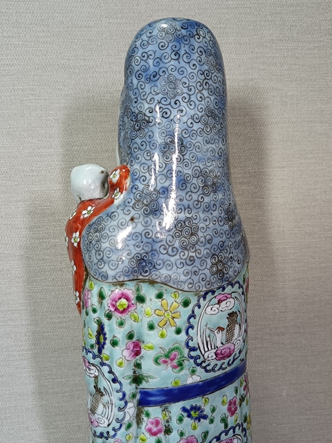 古玩陶瓷民國粉彩團鳳紋三星瓷塑雕像拍賣,當前價格6800元