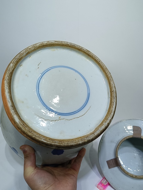 古玩陶瓷晚清青花花鳥(niǎo)紋將軍罐拍賣，當(dāng)前價(jià)格19000元