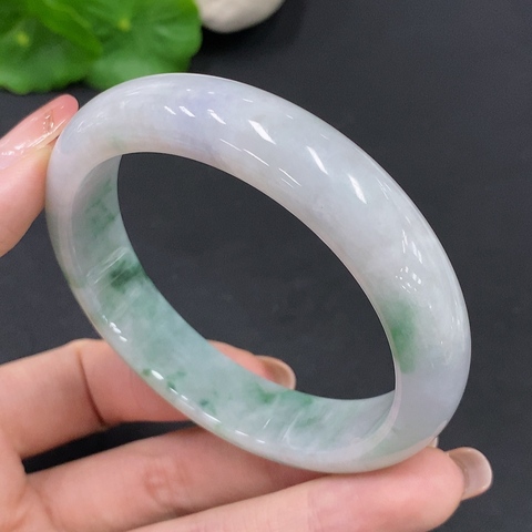 古玩玉器天然翡翠玉鐲(帶鑒定證書)拍賣，當前價格1580元