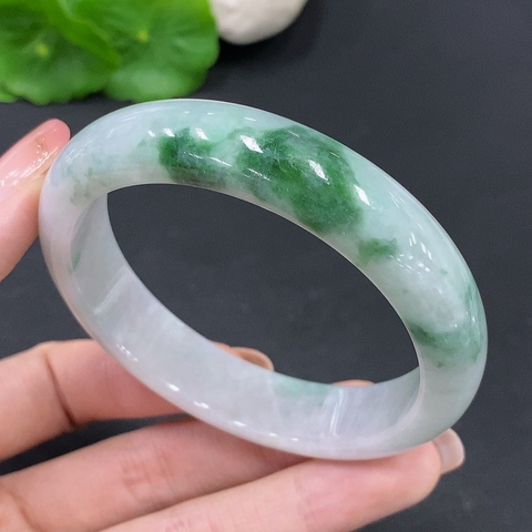 古玩玉器天然翡翠玉鐲(帶鑒定證書)拍賣，當前價格1580元