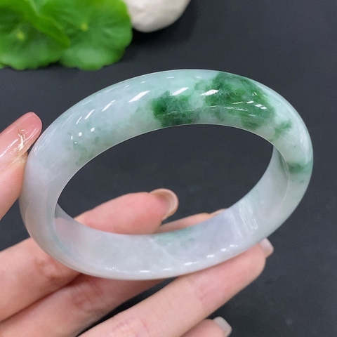 古玩玉器天然翡翠玉鐲(帶鑒定證書)拍賣，當前價格1580元
