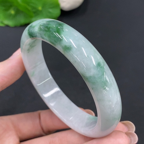 古玩玉器天然翡翠玉鐲(帶鑒定證書)拍賣，當前價格1580元