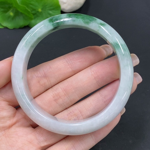 古玩玉器天然翡翠玉鐲(帶鑒定證書)拍賣，當前價格1580元