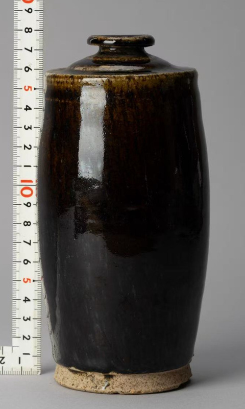 古玩陶瓷黑釉梅瓶真品鑒賞圖