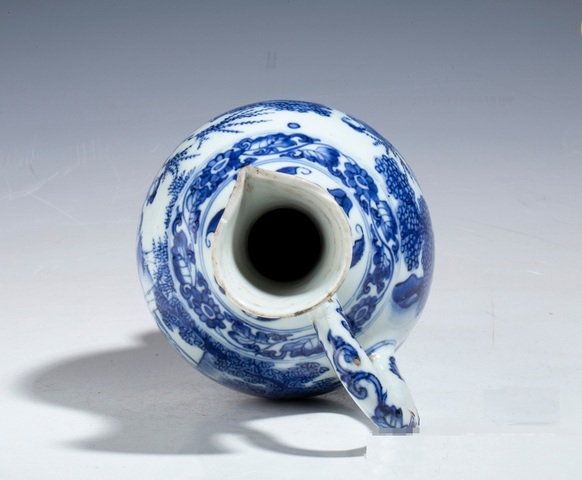 古玩陶瓷青花人物故事紋執壺真品鑒賞圖