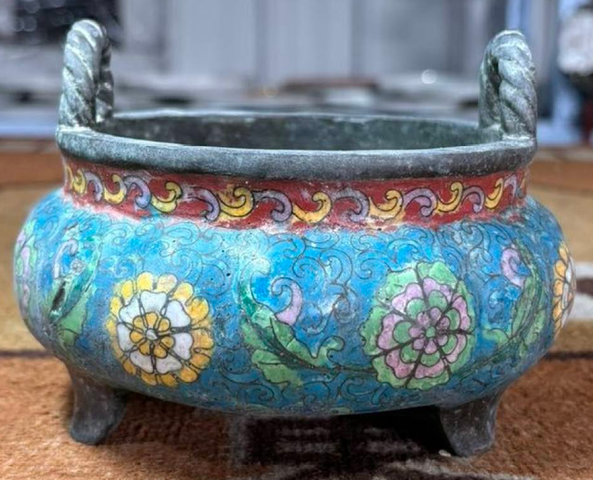 古玩銅器景泰藍(lán)爐真品鑒賞圖