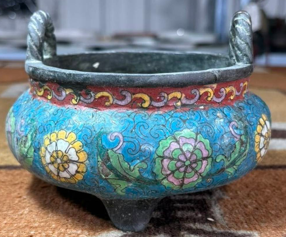 古玩銅器景泰藍(lán)爐真品鑒賞圖