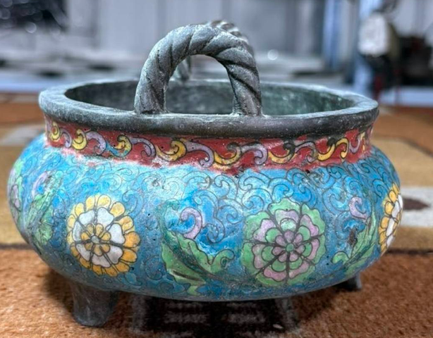 古玩銅器景泰藍(lán)爐真品鑒賞圖