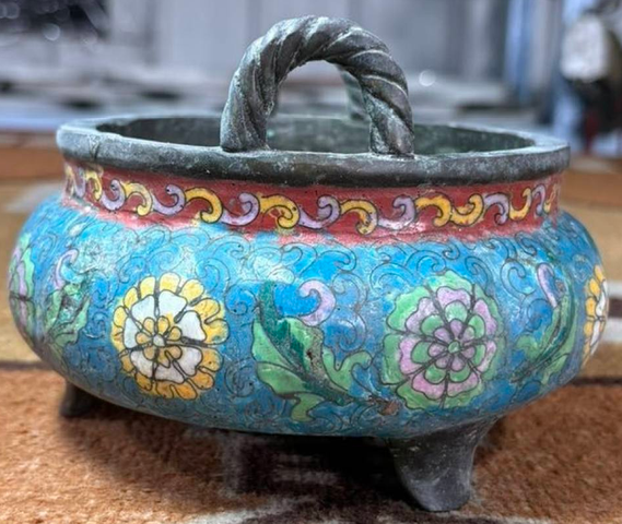 古玩銅器景泰藍(lán)爐真品鑒賞圖