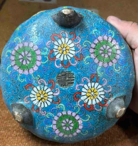 古玩銅器景泰藍(lán)爐真品鑒賞圖