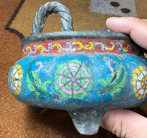 古玩銅器景泰藍(lán)爐真品鑒賞圖