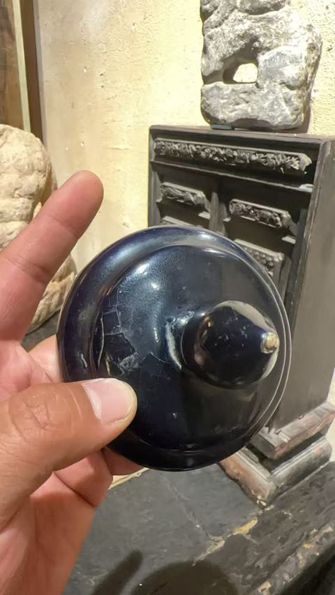 古玩陶瓷霽藍釉蓋罐真品鑒賞圖