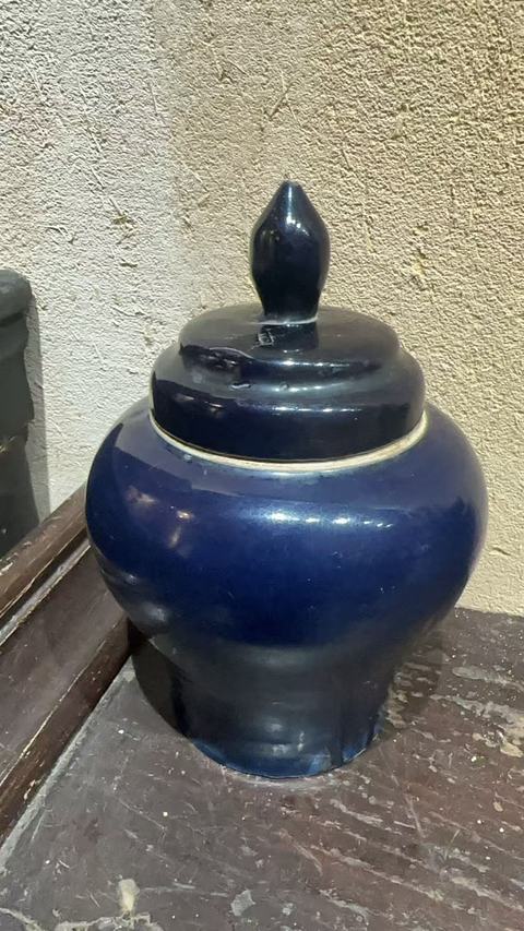 古玩陶瓷霽藍釉蓋罐真品鑒賞圖