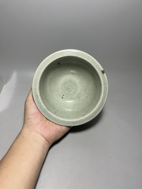 古玩陶瓷清代青釉折沿碗拍賣,當(dāng)前價格0元