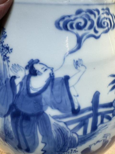 古玩陶瓷康熙青花仙神人物紋盤口尊拍賣,當前價格21300元