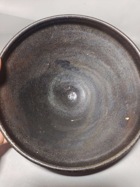 古玩陶瓷黑釉折沿碗拍賣,當前價格4800元