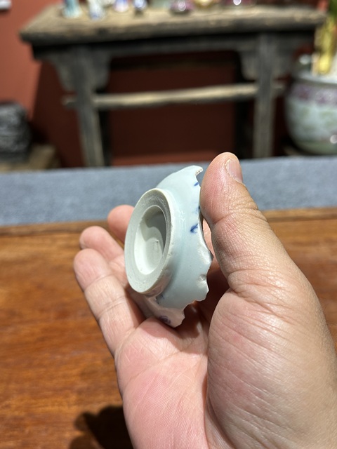 古玩陶瓷清代雍正青花龍紋杯玉璧底瓷片拍賣,當(dāng)前價(jià)格360元