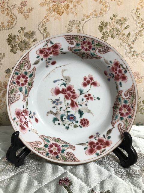 古玩陶瓷雍正粉彩-花卉紋折沿盤拍賣,當前價格1508元