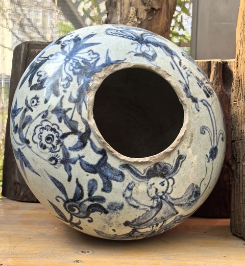 古玩陶瓷明萬(wàn)歷人物龍紋青花罐拍賣,當(dāng)前價(jià)格18000元