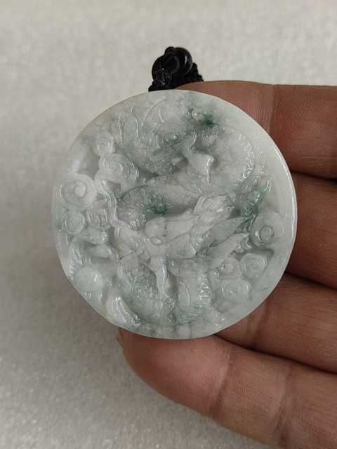 古玩玉器天然翡翠“龍鳳牌”拍賣,當(dāng)前價格320元