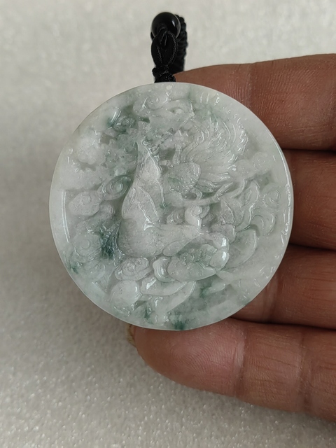 古玩玉器天然翡翠“龍鳳牌”拍賣,當(dāng)前價格320元
