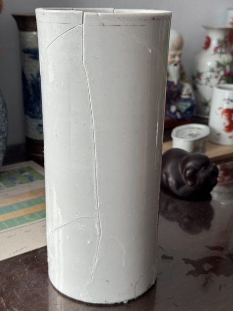古玩陶瓷有贈(zèng)天津名家粉彩花鳥紋帽筒拍賣，當(dāng)前價(jià)格350元