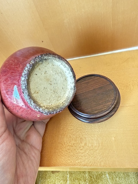 古玩陶瓷清中期鈞紅釉窯變瓶真品鑒賞圖