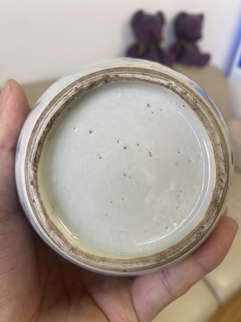 古玩陶瓷雍正淡描青花鳳紋罐真品鑒賞圖