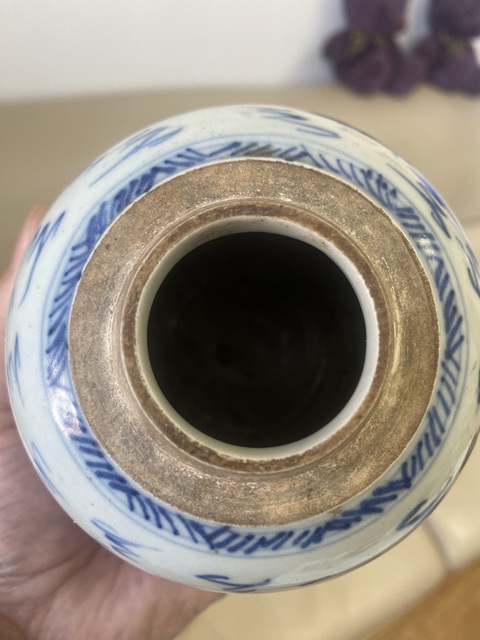 古玩陶瓷雍正淡描青花鳳紋罐真品鑒賞圖