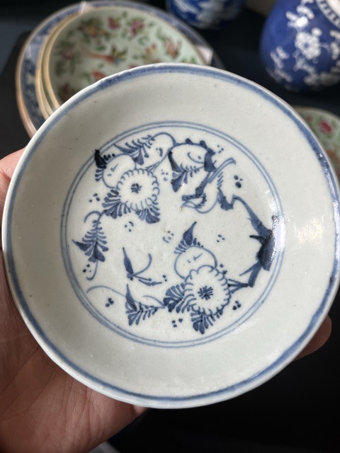古玩陶瓷青花花鳥紋盤拍賣,當前價格880元