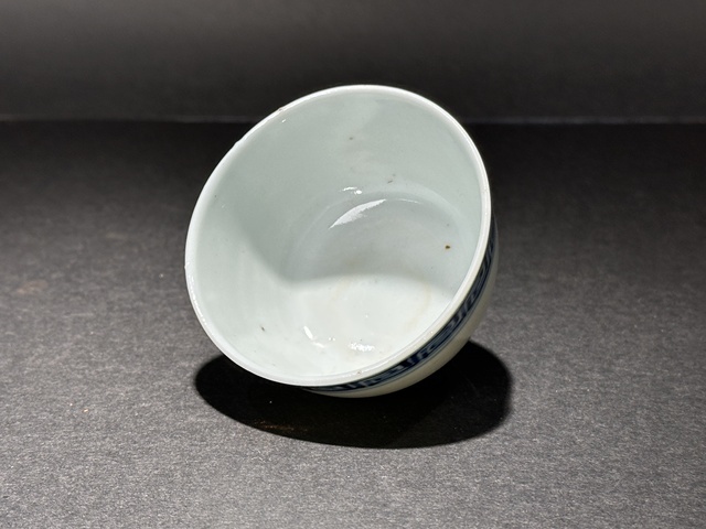 古玩陶瓷民國·青花回字紋茶杯真品鑒賞圖