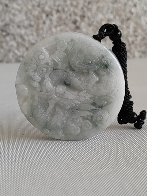 古玩玉器天然翡翠“龍鳳牌”拍賣,當(dāng)前價格320元