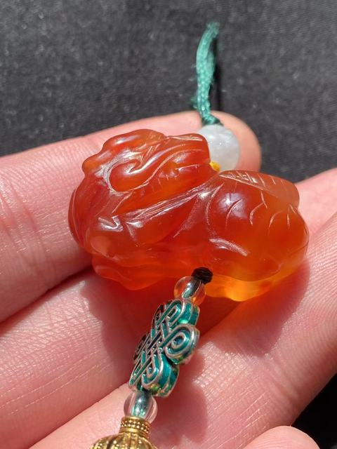 古玩玉器（虧本放漏）清末民初紅瑪瑙雕“瑞獸”拍賣，當前價格350元