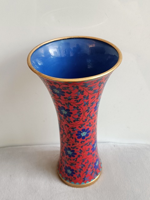 景泰藍(lán)花弧拍賣，當(dāng)前價格498元