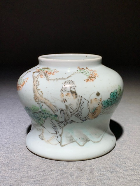 古玩陶瓷民國名家·汪永太淺絳彩人物紋小將軍罐全品,拍賣,當(dāng)前價(jià)格1400元