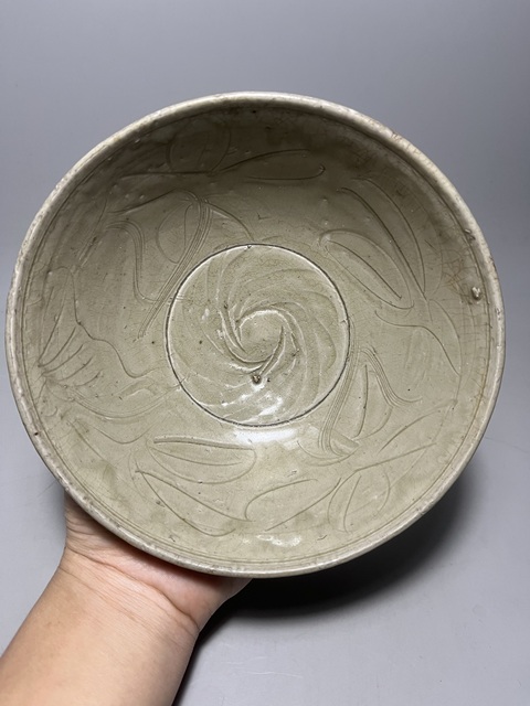古玩陶瓷北宋金村窯刻花大碗拍賣,當前價格1280元