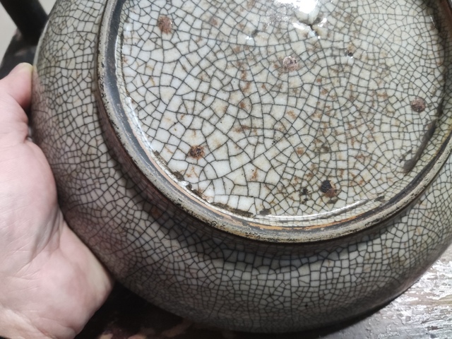古玩陶瓷清代乾隆哥釉七星盤拍賣,當前價格3588元