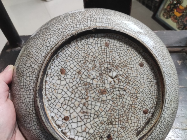 古玩陶瓷清代乾隆哥釉七星盤拍賣,當前價格3588元